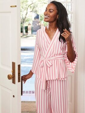 LAKE DreamModal Striped Kimono Pajama Set NWOT